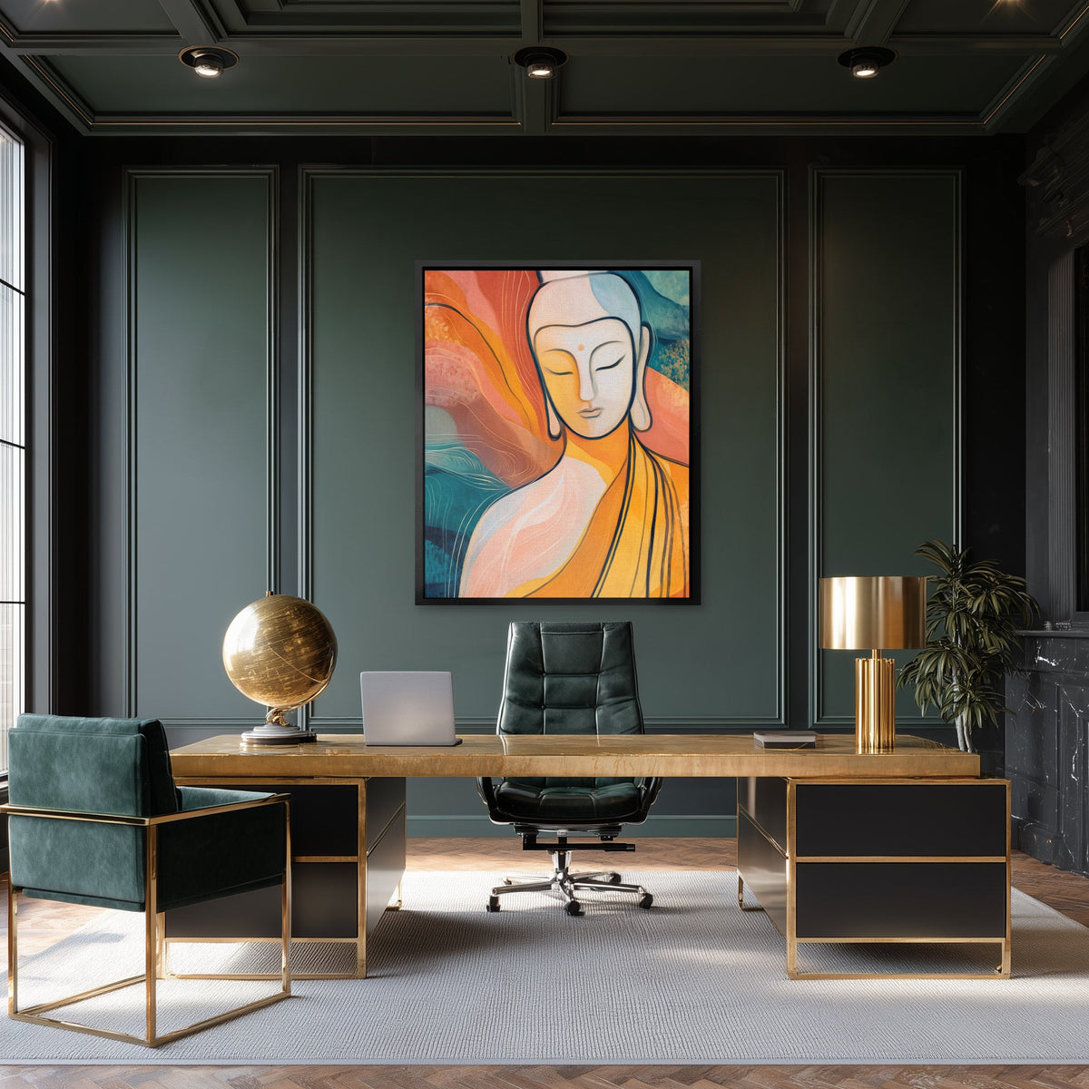 Buddha's Golden Flow - Luxury Wall Art