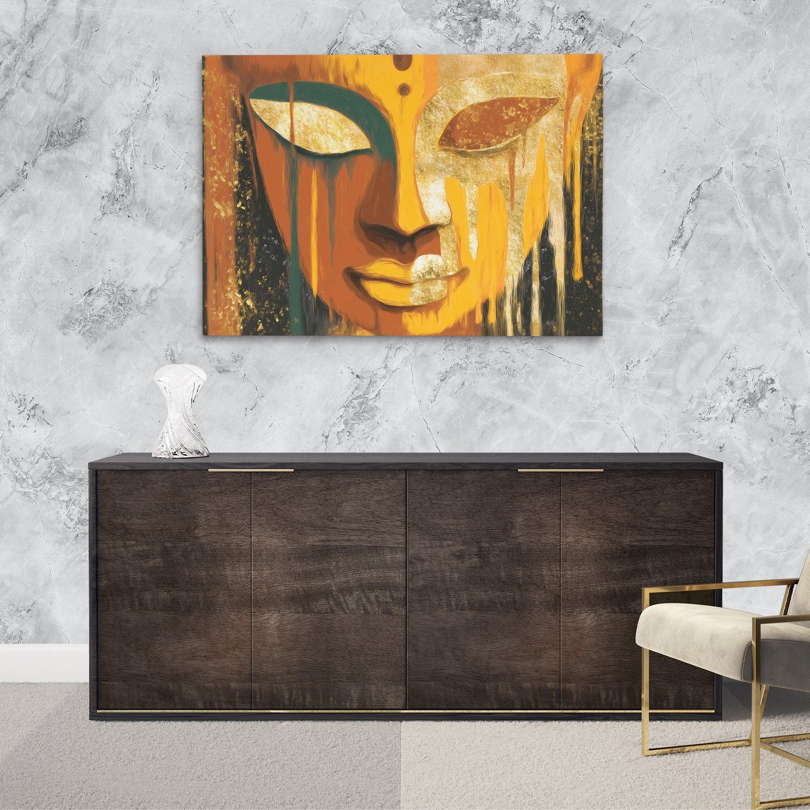 Buddha's Golden Meditation - Luxury Wall Art