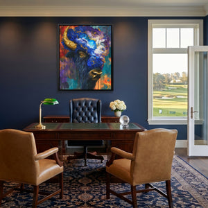 Buffalo Cosmic Burst canvas wall art, room view