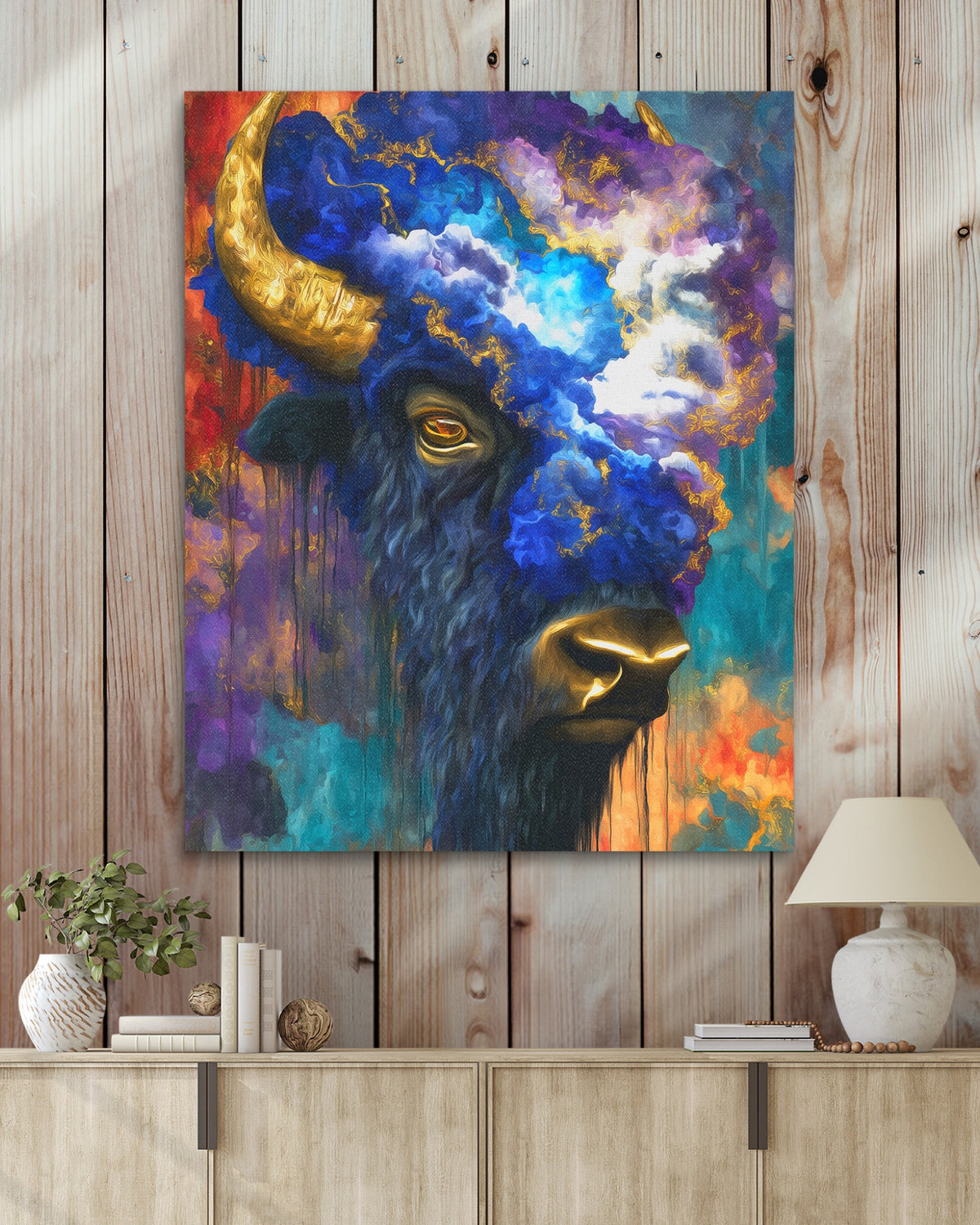 Buffalo Cosmic Burst — Buffalo Cosmic Burst Wood Walls With Table 329