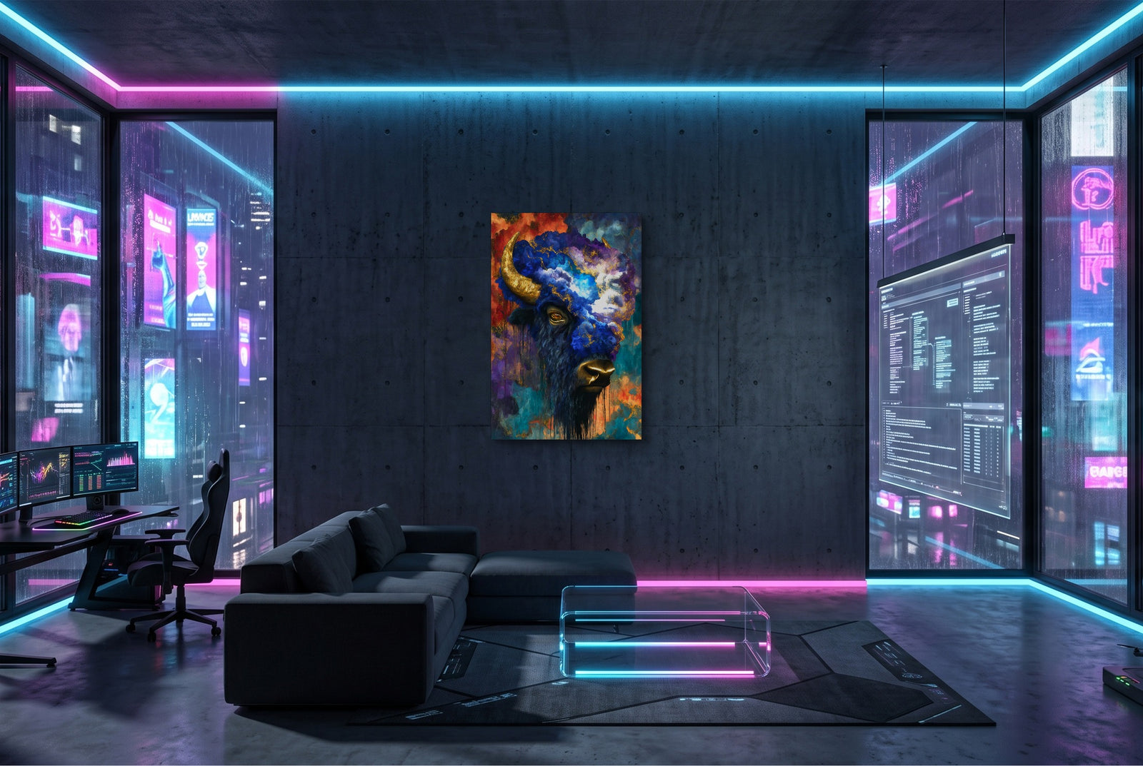 Buffalo Cosmic Burst canvas wall art
