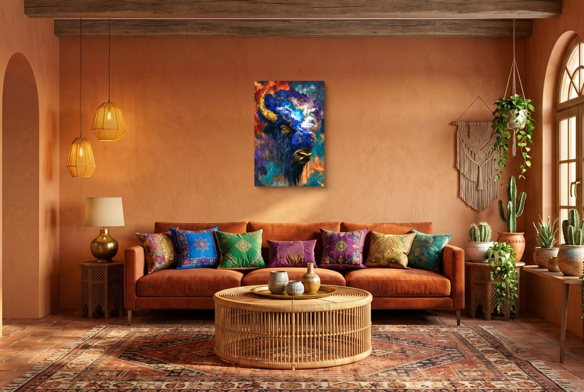 Buffalo Cosmic Burst canvas wall art, room view