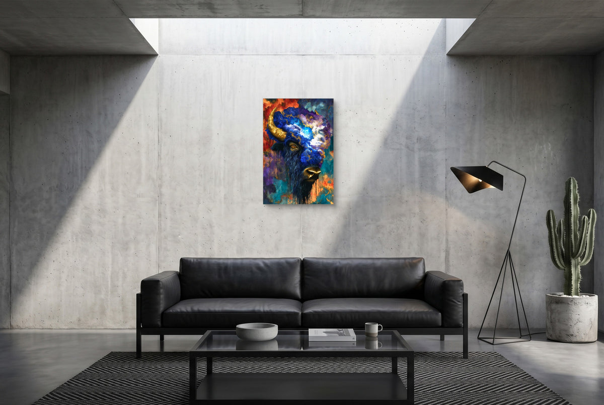 Buffalo Cosmic Burst canvas wall art, room view