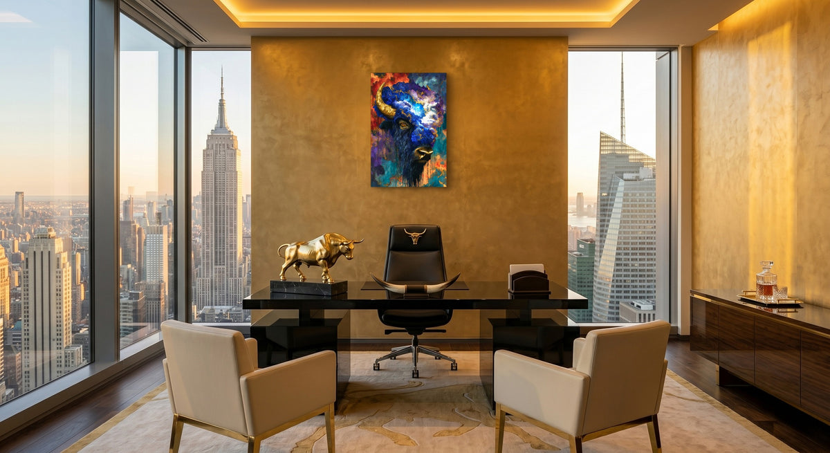 Buffalo Cosmic Burst canvas wall art, room view