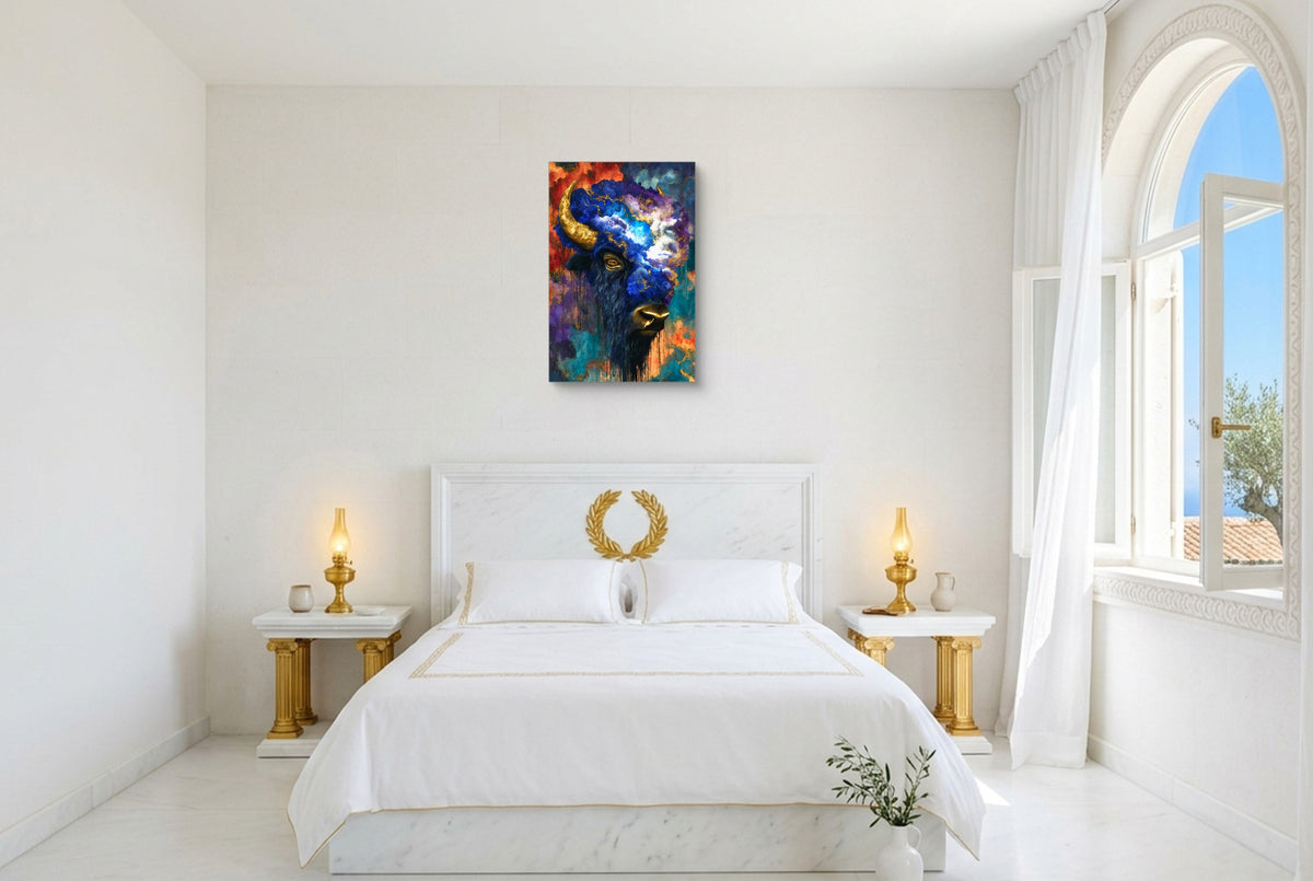 Buffalo Cosmic Burst canvas wall art, room view