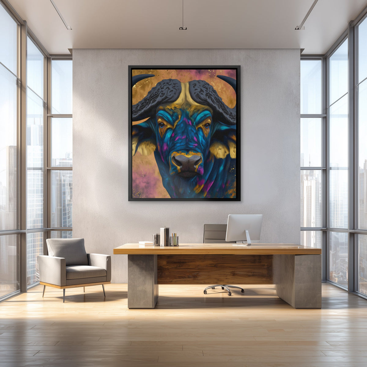 Buffalo Cosmic Storm - Luxury Wall Art
