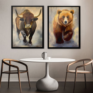 Bull and Bear Duo - Luxury Wall Art