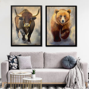 Bull and Bear Duo - Luxury Wall Art