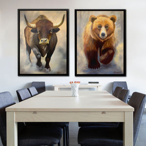 Bull and Bear Duo - Luxury Wall Art