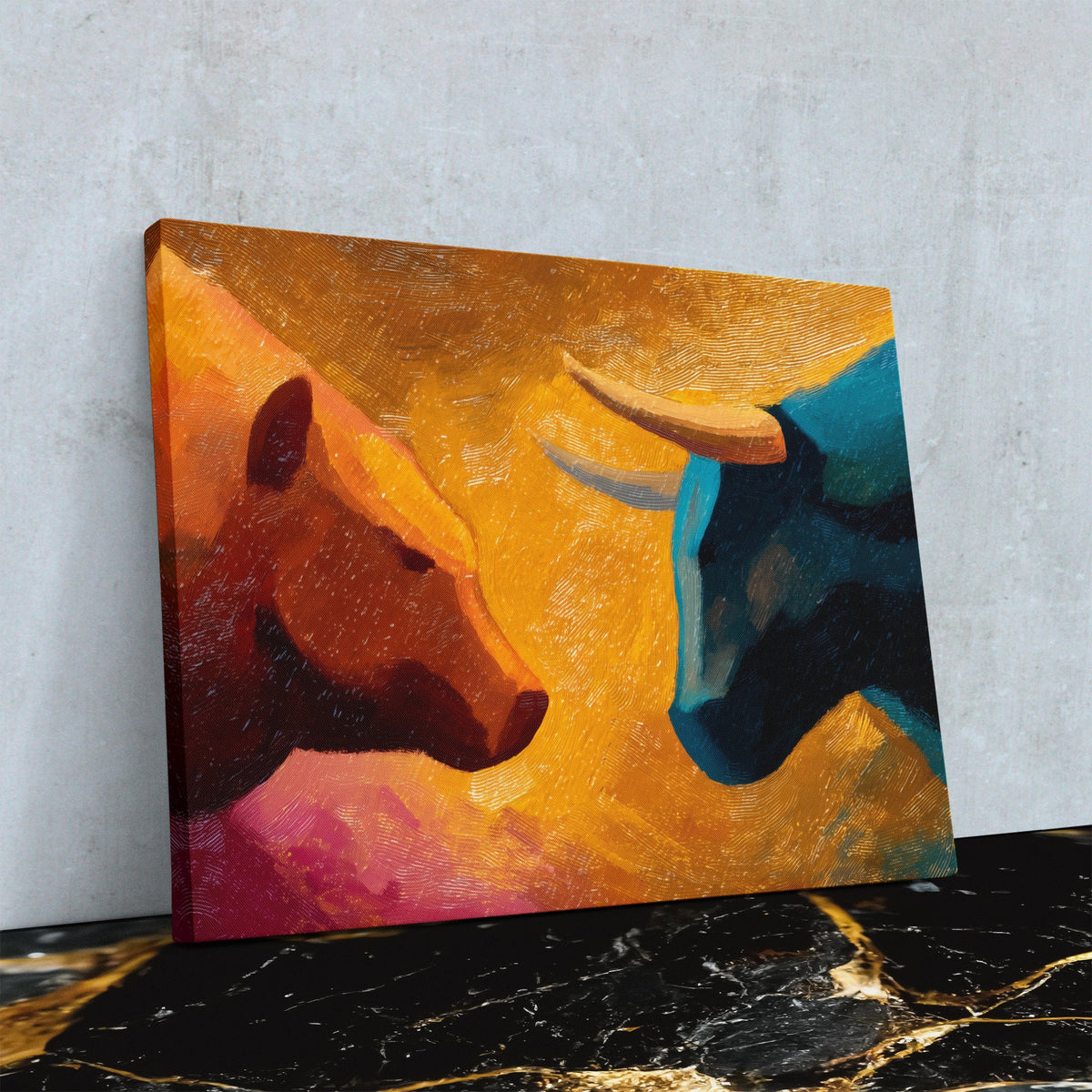 Bull and Bear Face Off - Luxury Wall Art