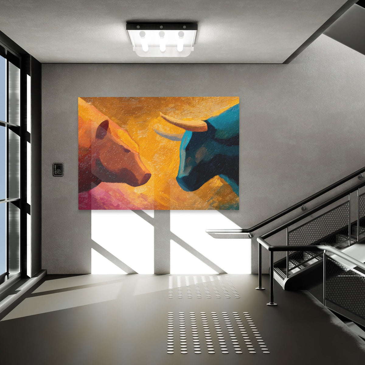 Bull and Bear Face Off - Luxury Wall Art