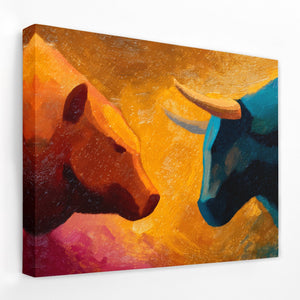 Bull and Bear Face Off - Luxury Wall Art