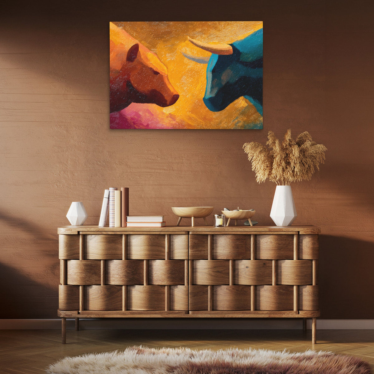 Bull and Bear Face Off - Luxury Wall Art