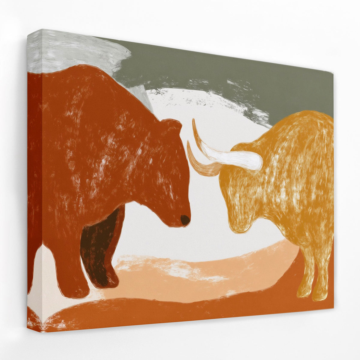 Bull and Bear Standoff - Luxury Wall Art