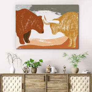 Bull and Bear Standoff - Luxury Wall Art