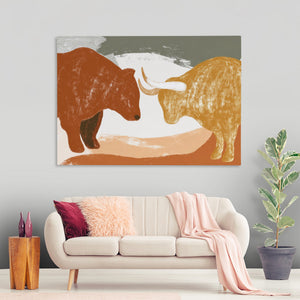 Bull and Bear Standoff - Luxury Wall Art
