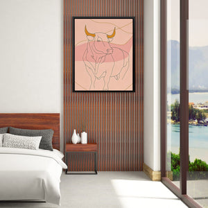 Bull and Line - Luxury Wall Art