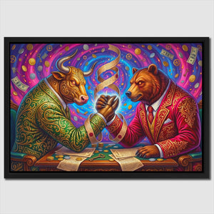 Bull Bear Armwrestle — Bull Bear Armwrestle Close Up Landscape 56
