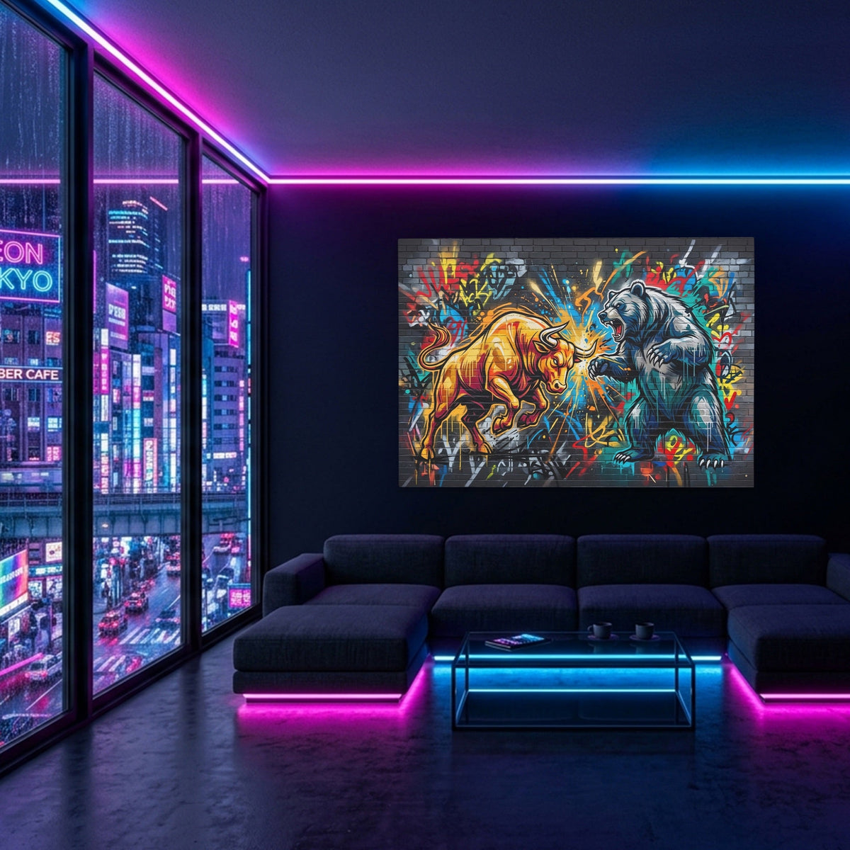 Bull Bear Clash - Luxury Wall Art
