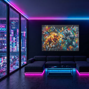 Bull Bear Clash - Luxury Wall Art