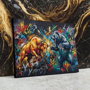 Bull Bear Clash — Bull Bear Clash Against Wall4x5 3 8