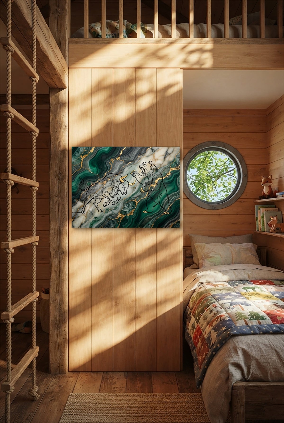 Bull Bear Malachite — bull bear malachite p bedroom with loft area 1land flush print