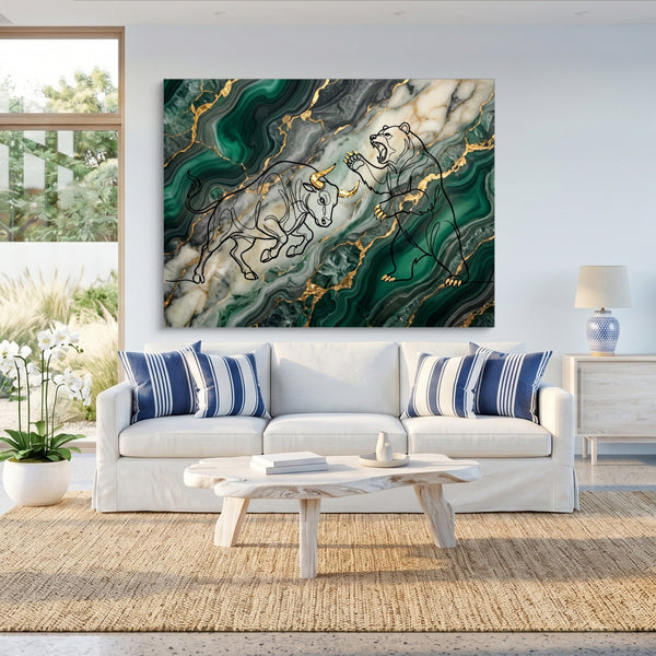Bull Bear Malachite in a room
