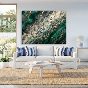Bull Bear Malachite — bull bear malachite sq beach house 1land flush print