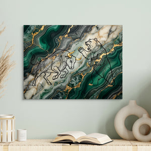 Bull Bear Malachite — bull bear malachite sq book table 1land flush print