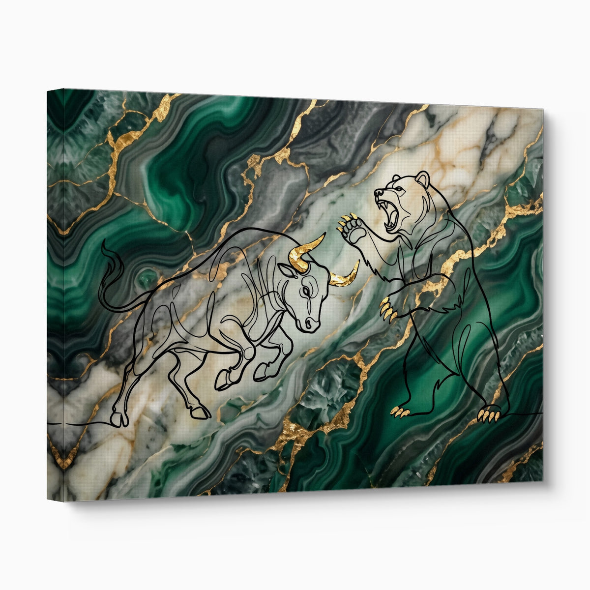 Bull Bear Malachite — bull bear malachite angled flush print