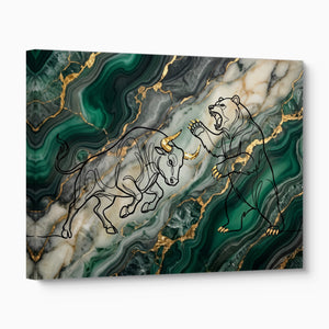 Bull Bear Malachite — bull bear malachite angled flush print
