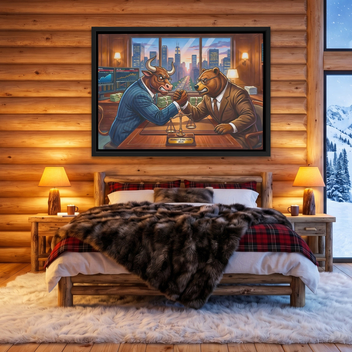 Bull Bear Office Arm Wrestle — Bull Bear Office Arm Wrestle Cozy Cabin Land 10