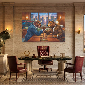 Bull Bear Office Arm Wrestle — Bull Bear Office Arm Wrestle Italian Bullish Land 73