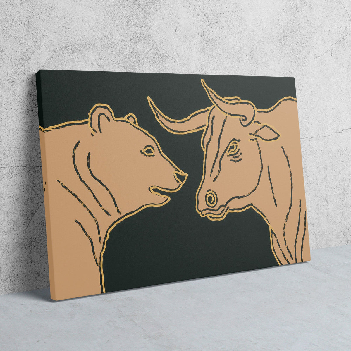 Bull Bear Standoff - Luxury Wall Art
