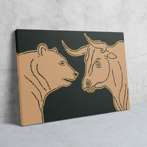 Bull Bear Standoff - Luxury Wall Art