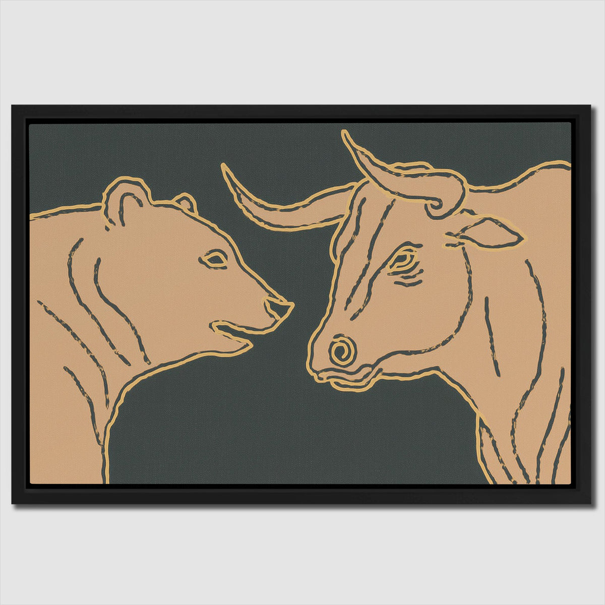 Bull Bear Standoff - Luxury Wall Art