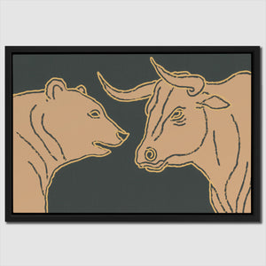 Bull Bear Standoff - Luxury Wall Art