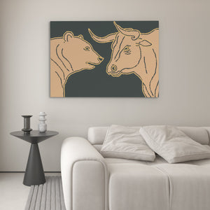 Bull Bear Standoff - Luxury Wall Art