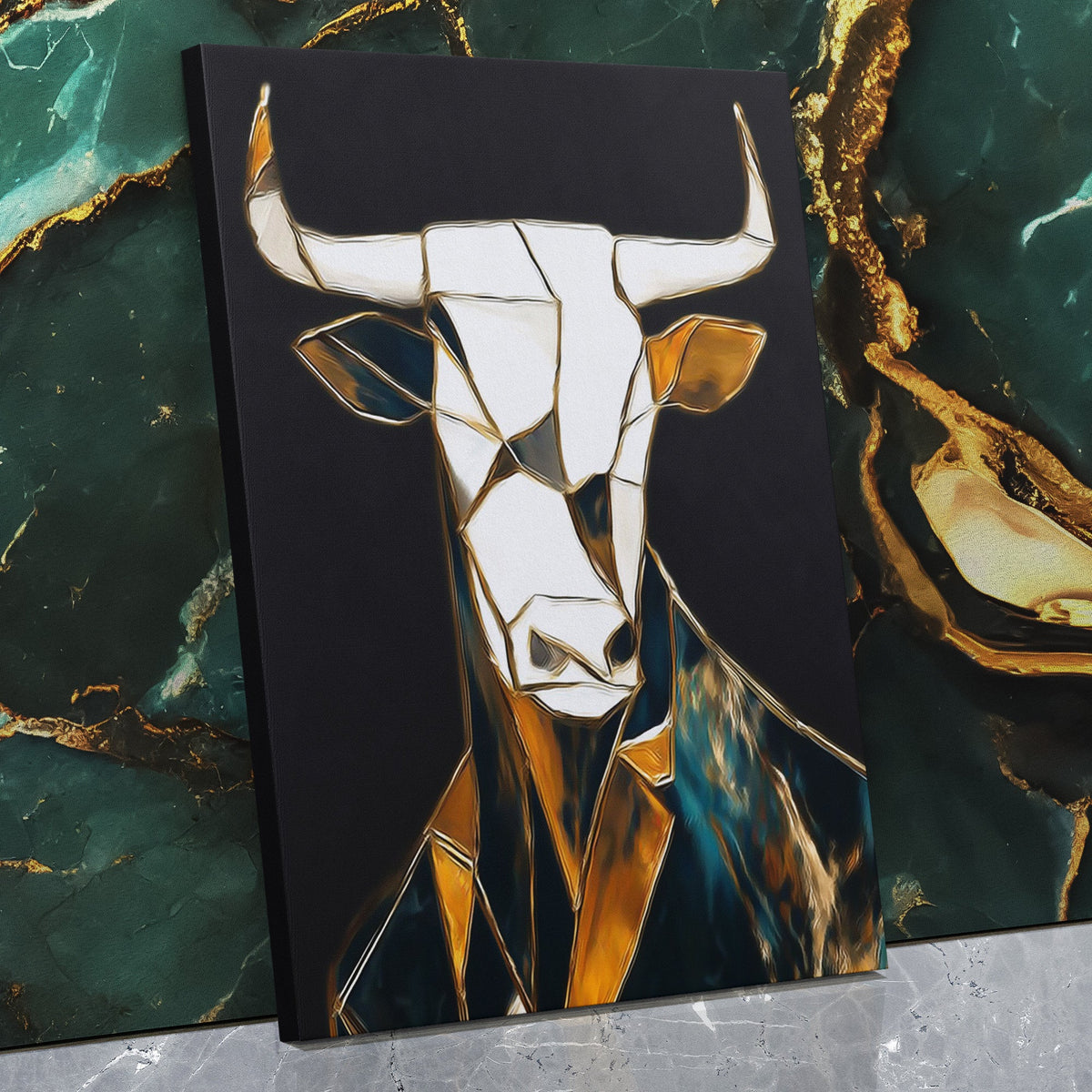 Bull Crystalline Vision - Luxury Wall Art