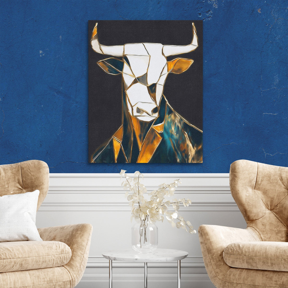 Bull Crystalline Vision - Luxury Wall Art