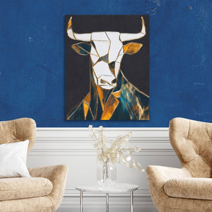 Bull Crystalline Vision - Luxury Wall Art