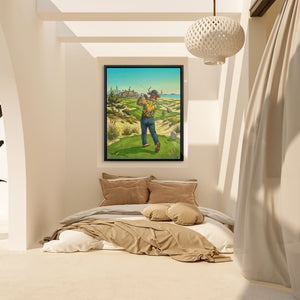 Bull Driver Box canvas wall art, room view