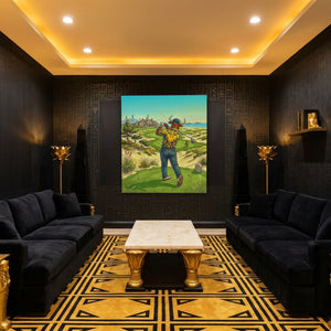 Bull Driver Box canvas wall art, room view