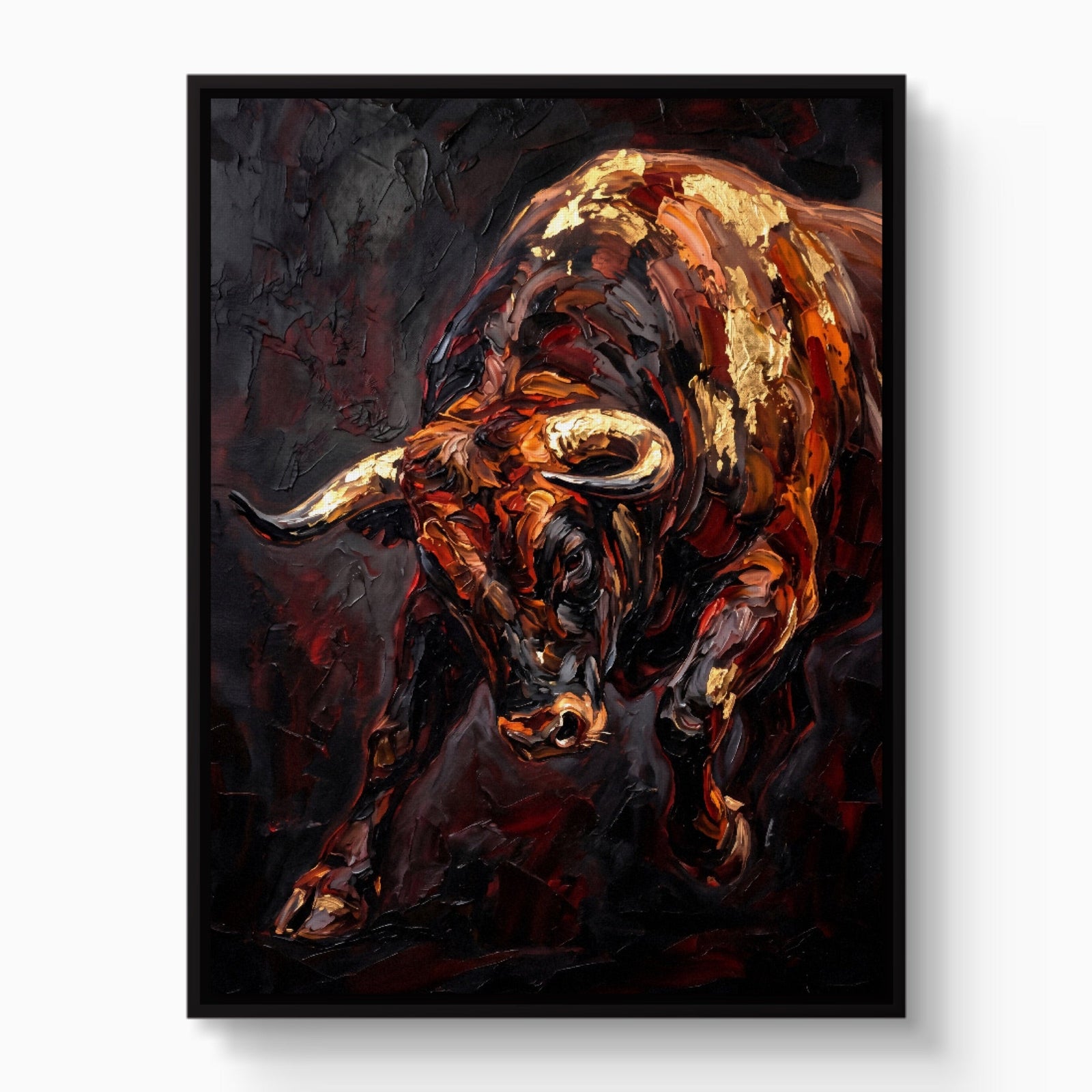 Bull Ember Charge - Luxury Wall Art