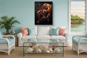 Bull Ember Charge - Luxury Wall Art