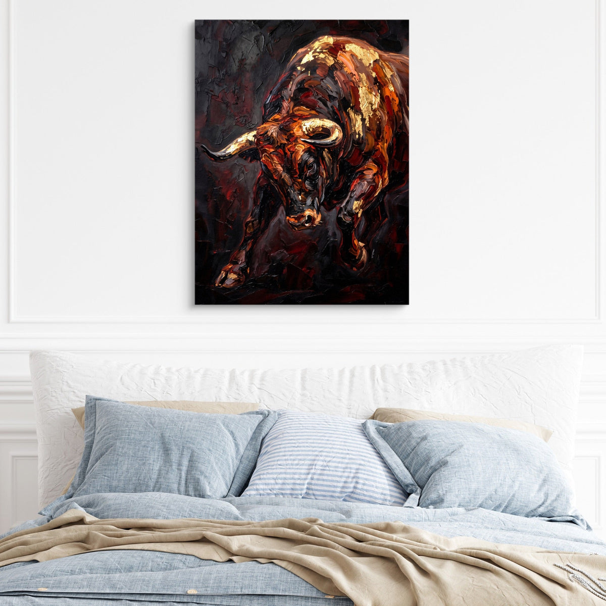 Bull Ember Charge - Luxury Wall Art