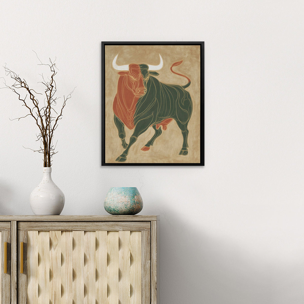 Bull Ember Storm - Luxury Wall Art