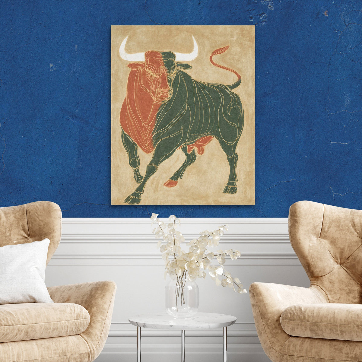 Bull Ember Storm - Luxury Wall Art