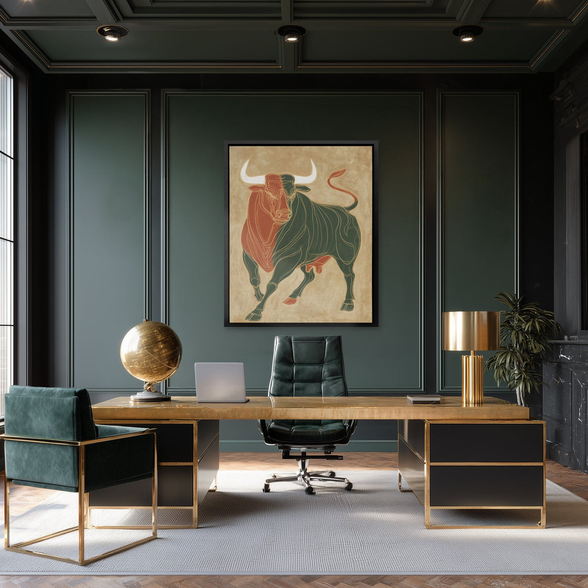 Bull Ember Storm - Luxury Wall Art