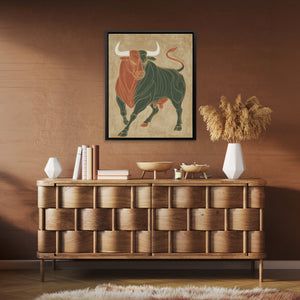Bull Ember Storm - Luxury Wall Art